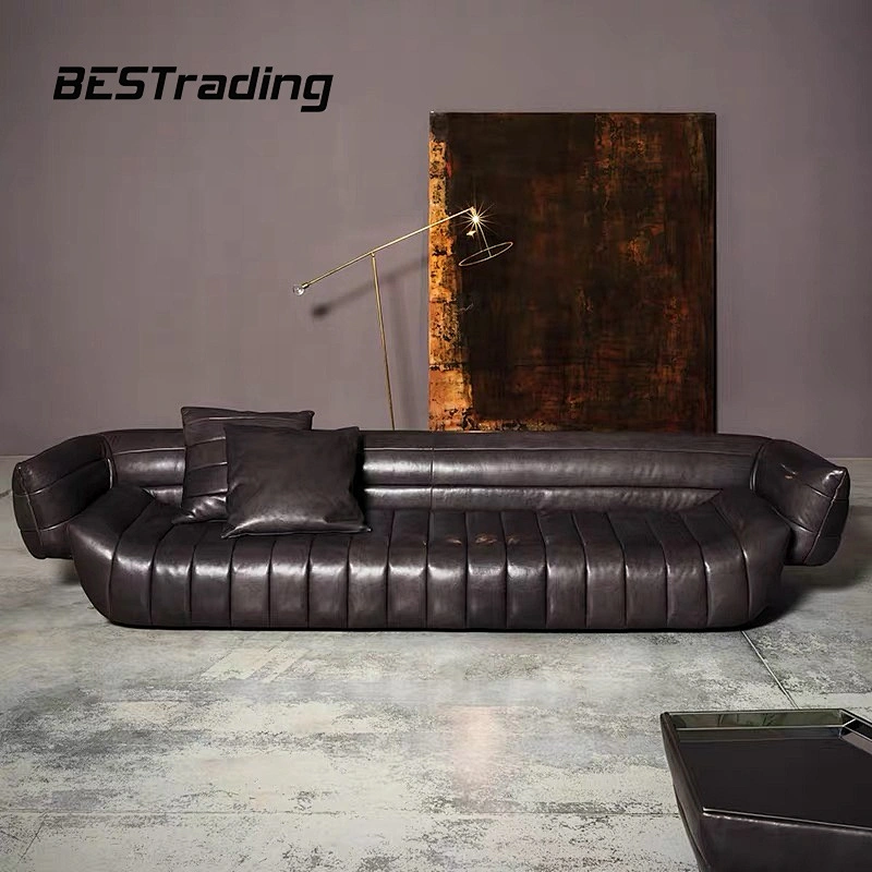 Living room furniture modern leather sofa