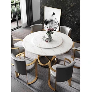 High End Dining Room Furniture Living Room Modern Upholstery Leather Arm Chairs Stainless Steel Chair
