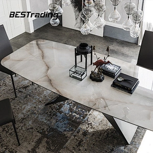 Marble dining table set 6 chairs