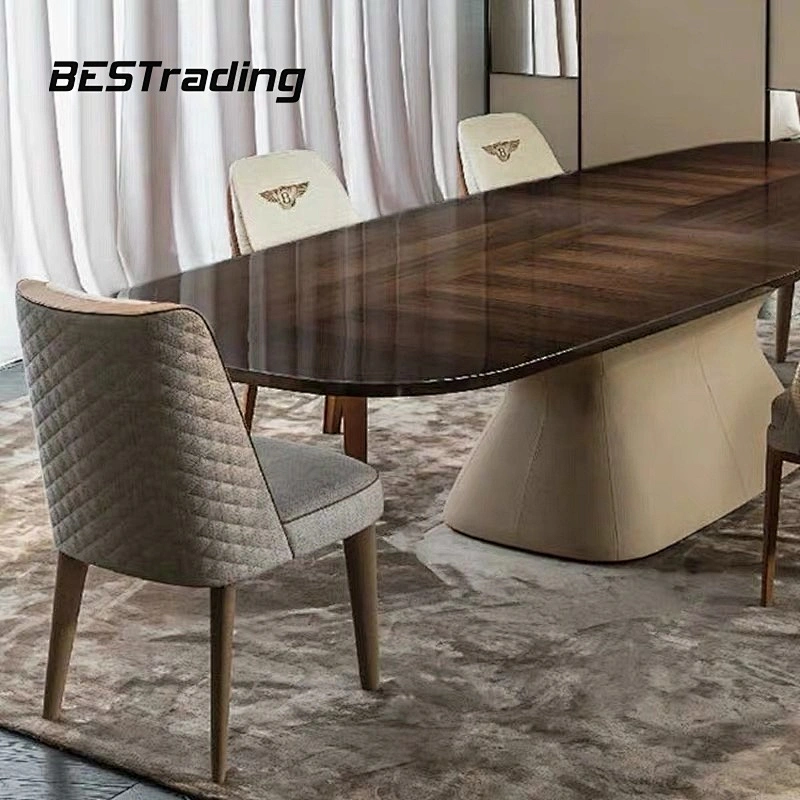 Luxury modern wooden dining table set