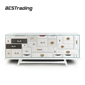 Wood storage drawers cabinet