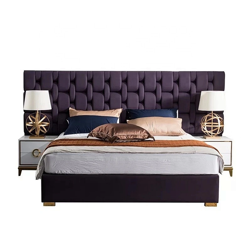 Luxury fancy double bed design furniture king size bedroom sets