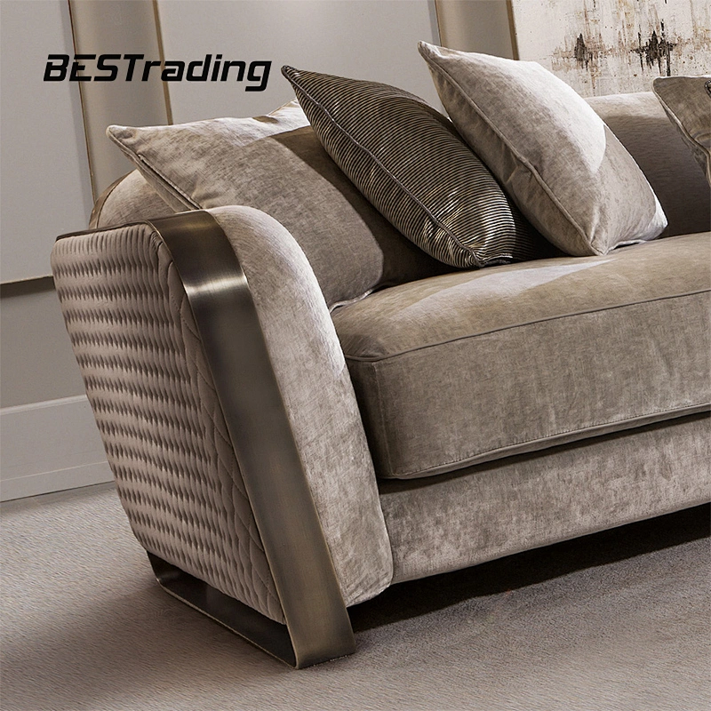 Living room velvet sofa