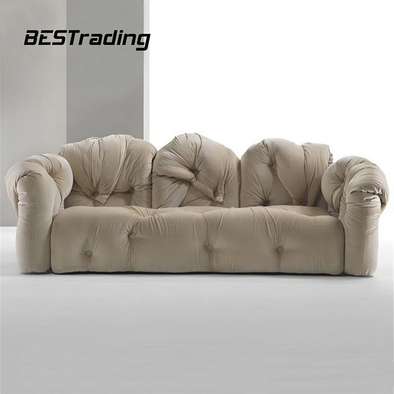 Italian Design  Luxury  Living Room Furniture  3 Seater Fabric Lounge sofa Velvet Sofa