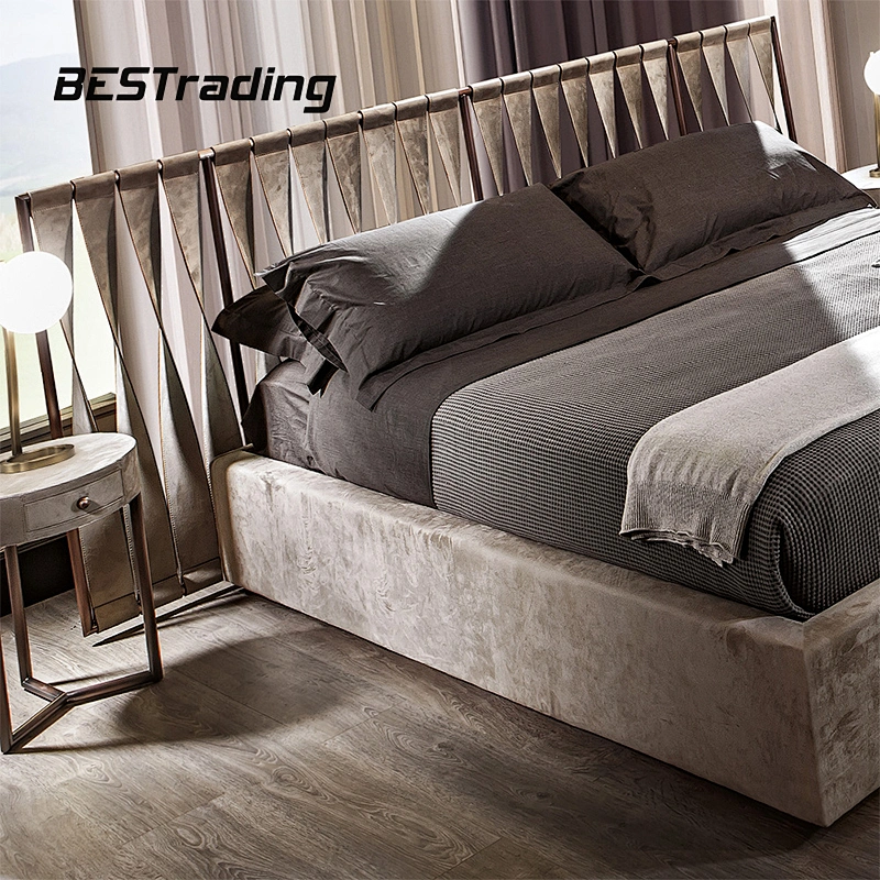 Modern white queen size bed