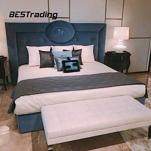 High End royal bed furniture Italian luxury king size bed with leather bed headboards