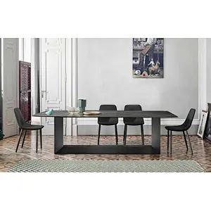 modern nature  marble top stainless steel dining table 2.5m