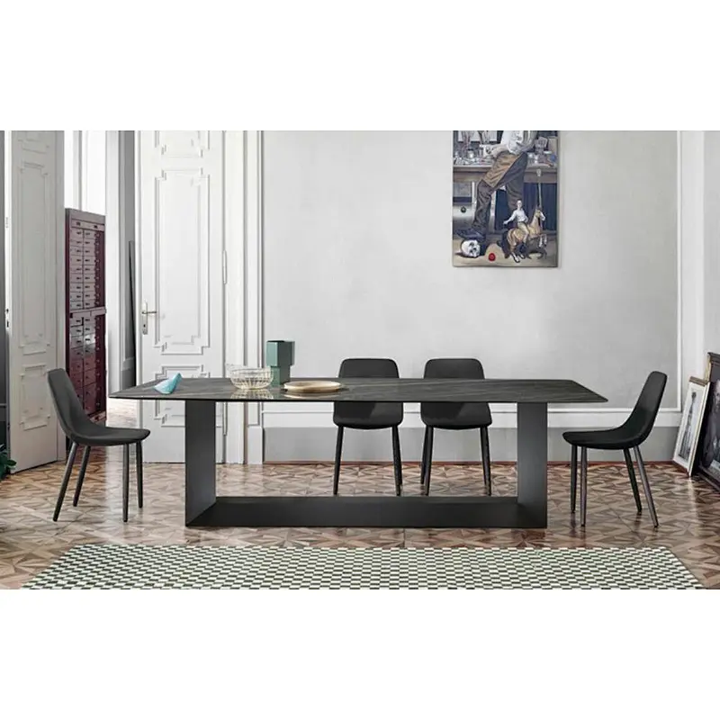 modern nature  marble top stainless steel dining table 2.5m