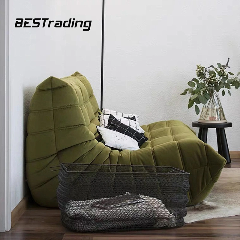 Lazy Sofa Indoor sponge faux pleated chair Large Bean Bag leather double sofa chair