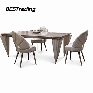 Italian Luxury High End Villa Dining Room Living Room Furniture Leather Upholstered Dinning Chair