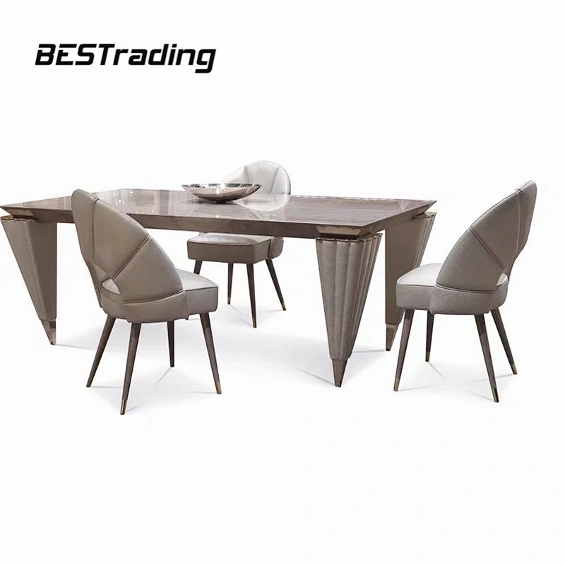 Italian Luxury High End Villa Dining Room Living Room Furniture Leather Upholstered Dinning Chair