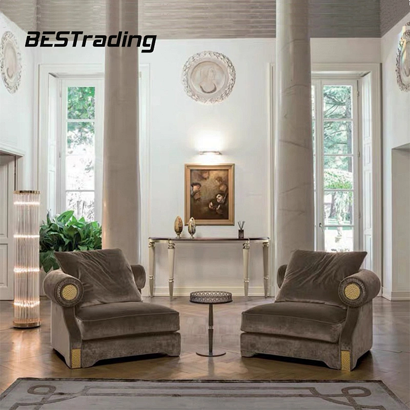 New European luxury style living room furniture velvet fabric lounge sofa set sectional sofa