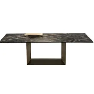 modern nature  marble top stainless steel dining table 2.5m