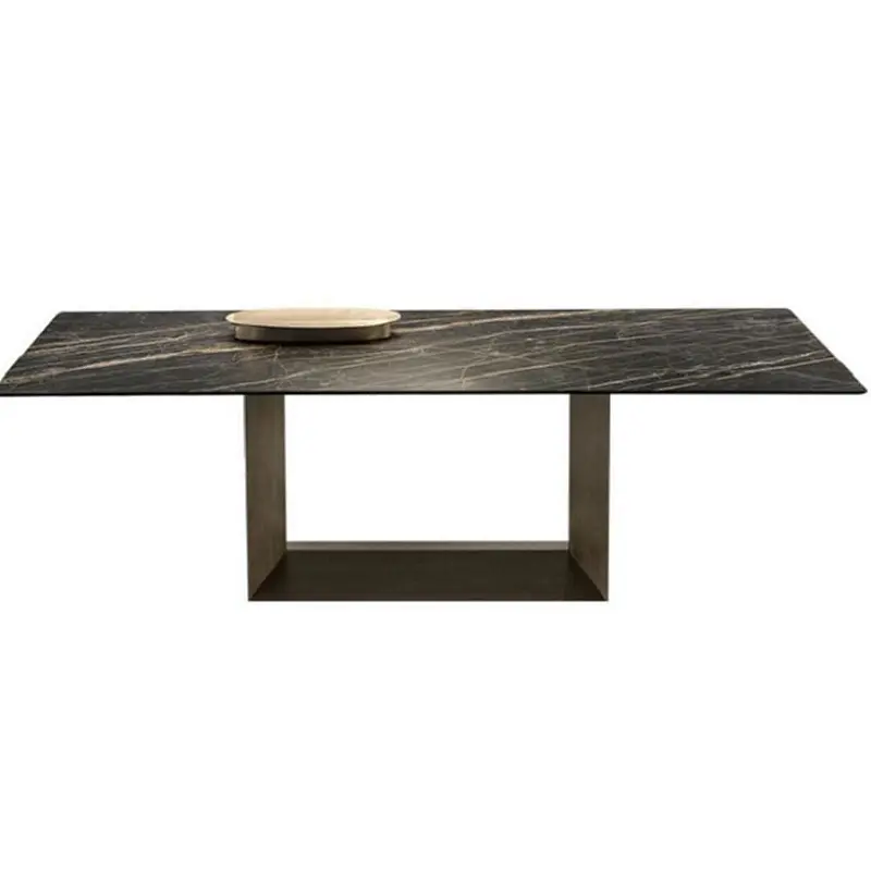 modern nature  marble top stainless steel dining table 2.5m