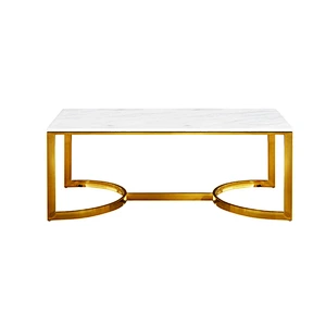 Modern Glass & Gold Round Coffee Table