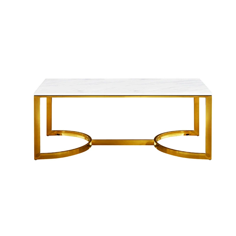 Modern Glass & Gold Round Coffee Table