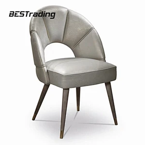 Italian Luxury High End Villa Dining Room Living Room Furniture Leather Upholstered Dinning Chair