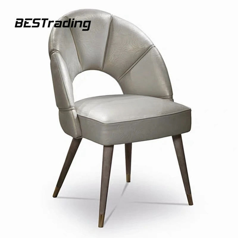 Italian Luxury High End Villa Dining Room Living Room Furniture Leather Upholstered Dinning Chair