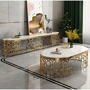 marble  coffee table and tv stand