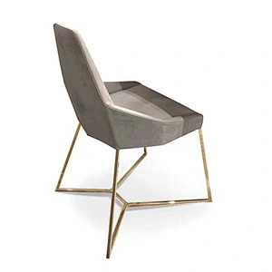 Italian Design Modern Dining Room Furniture Leather chair  Luxury Living Room Chairs Stainless Steel Chair