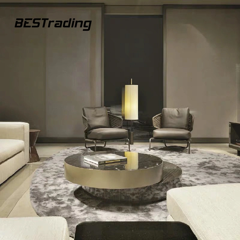 Modern Luxury Living Room Furniture Coffee Table Gold Toughened Glass Black Center Table