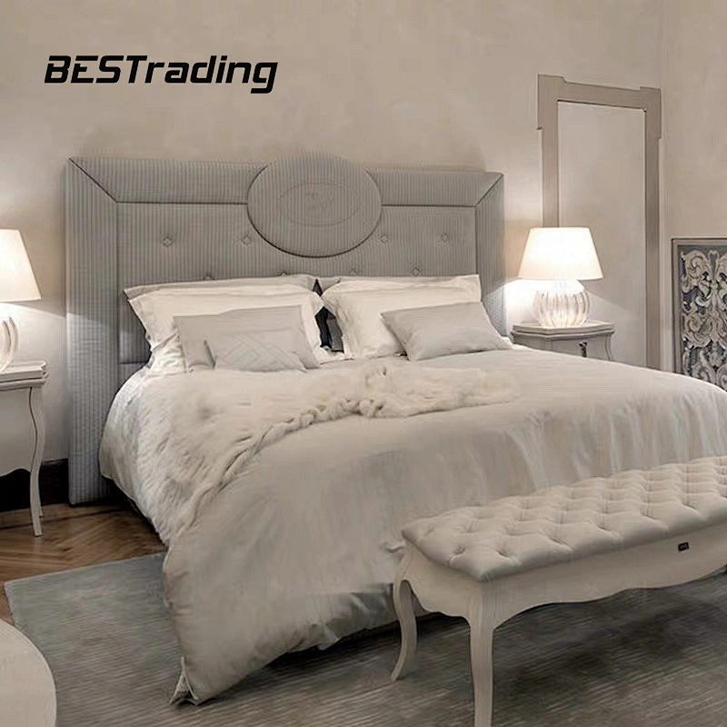 High End royal bed furniture Italian luxury king size bed with leather bed headboards