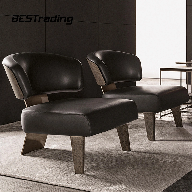 New Fashion Collection Living Room Furniture Modern Leather Or Fabric Leisure Chair Wood Chair