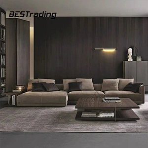 Latest design Living Room Lounge Furniture L Shaped Velvet Fabric Sectional Sofa