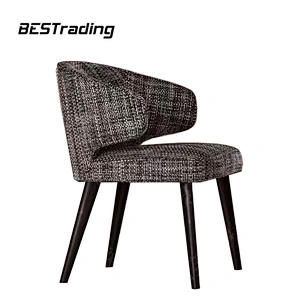 Nordic Minimalistic Dining Room Furniture Fabric Chair Wood Chair