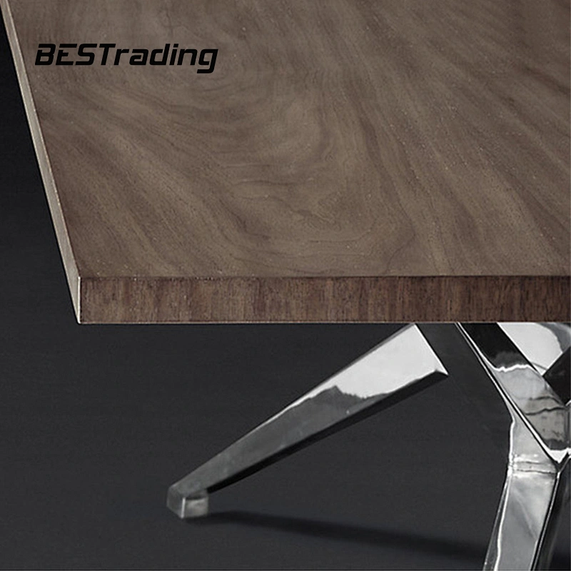 Contemporary Style Dining table wooden top luxury living room metal table dining table set