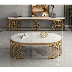 marble  coffee table and tv stand