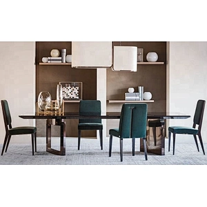 Modern wooden dining table and chairs dining room furniture made in china