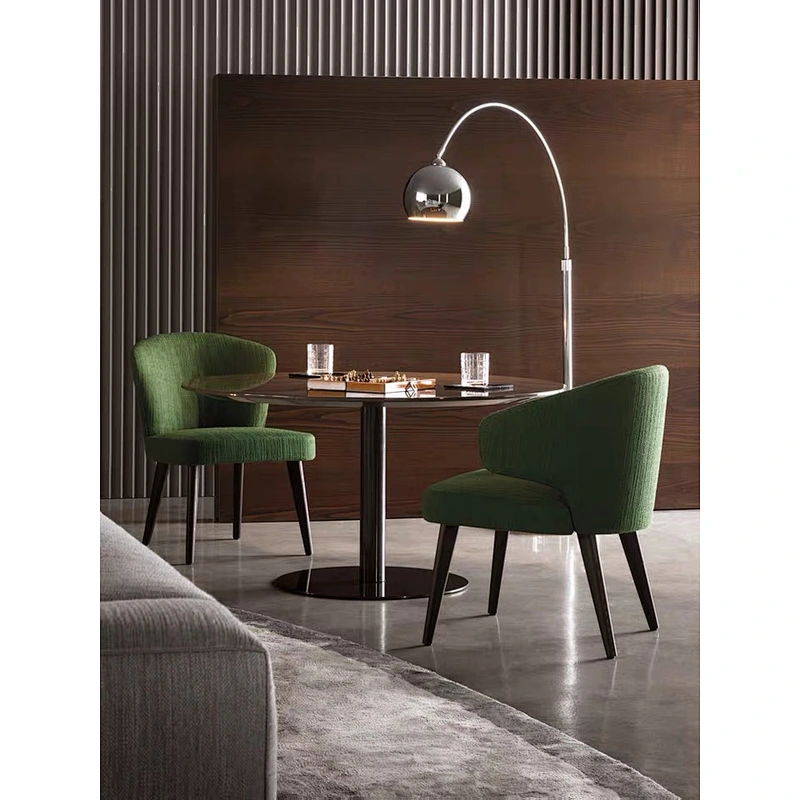 Nordic Minimalistic Dining Room Furniture Fabric Chair Wood Chair