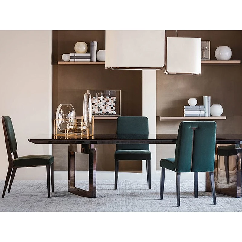Modern wooden dining table and chairs dining room furniture made in china