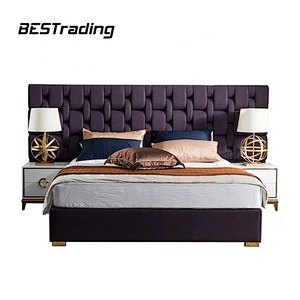 Luxury fancy double bed design furniture king size bedroom sets