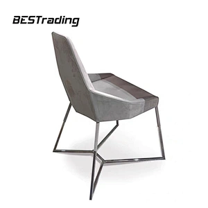 Italian Design Modern Dining Room Furniture Leather chair  Luxury Living Room Chairs Stainless Steel Chair