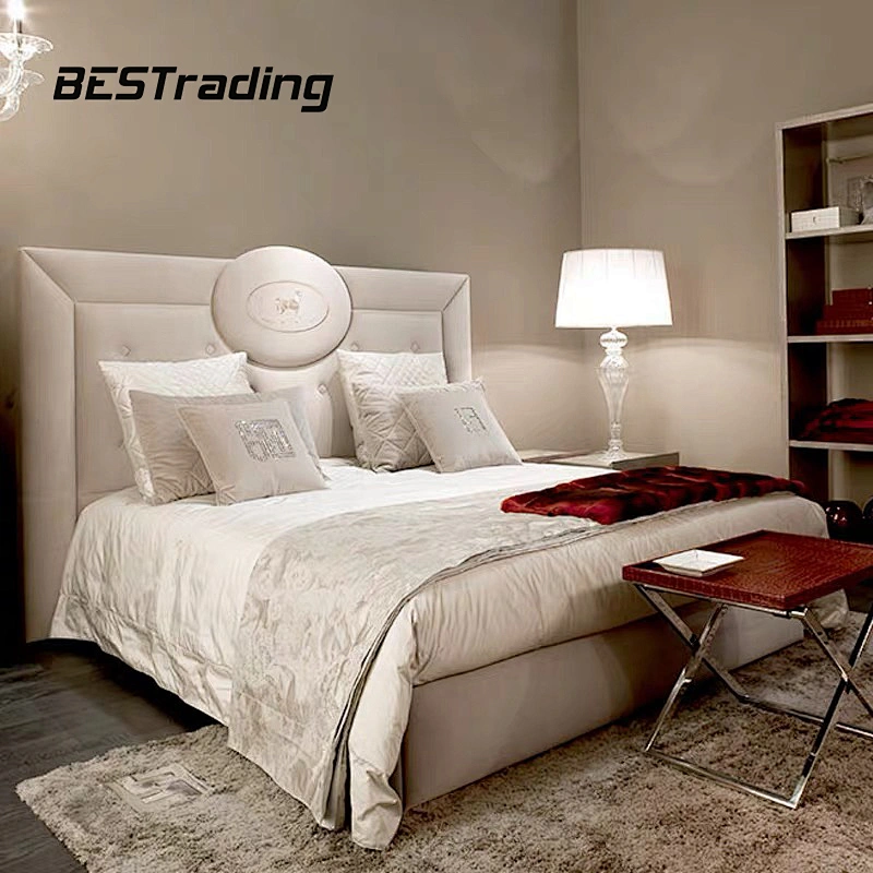 High End royal bed furniture Italian luxury king size bed with leather bed headboards
