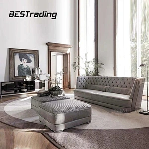 European style modern home furniture leisure couch velvet fabric sofa living room sofa