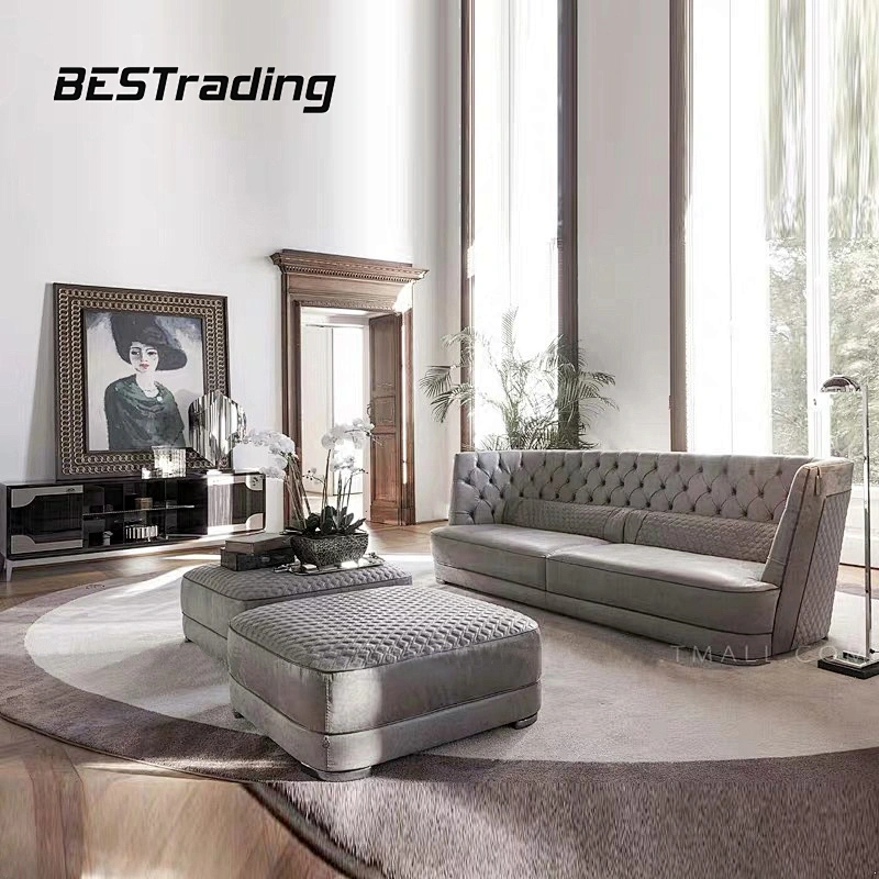 European style modern home furniture leisure couch velvet fabric sofa living room sofa