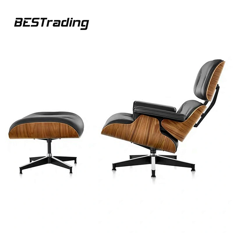 Classic Design Living Room Furniture Leathe Swivel Chair Cowhide Single Chair Lounge Arm Chair