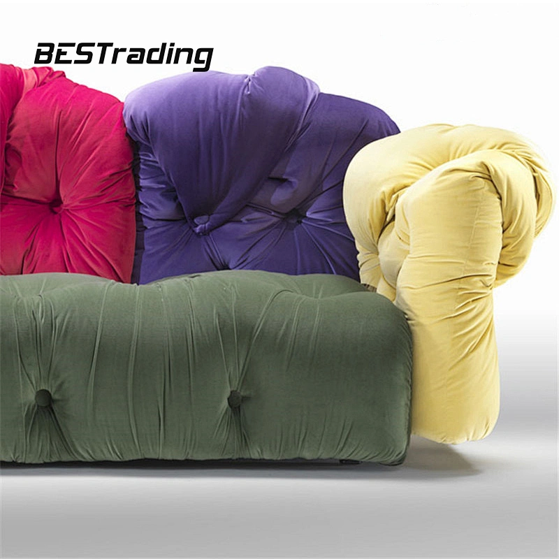 Italian Design  Luxury  Living Room Furniture  3 Seater Fabric Lounge sofa Velvet Sofa