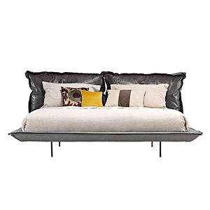 Stylish bed room furniture minimalist fabric or lether bed double bed