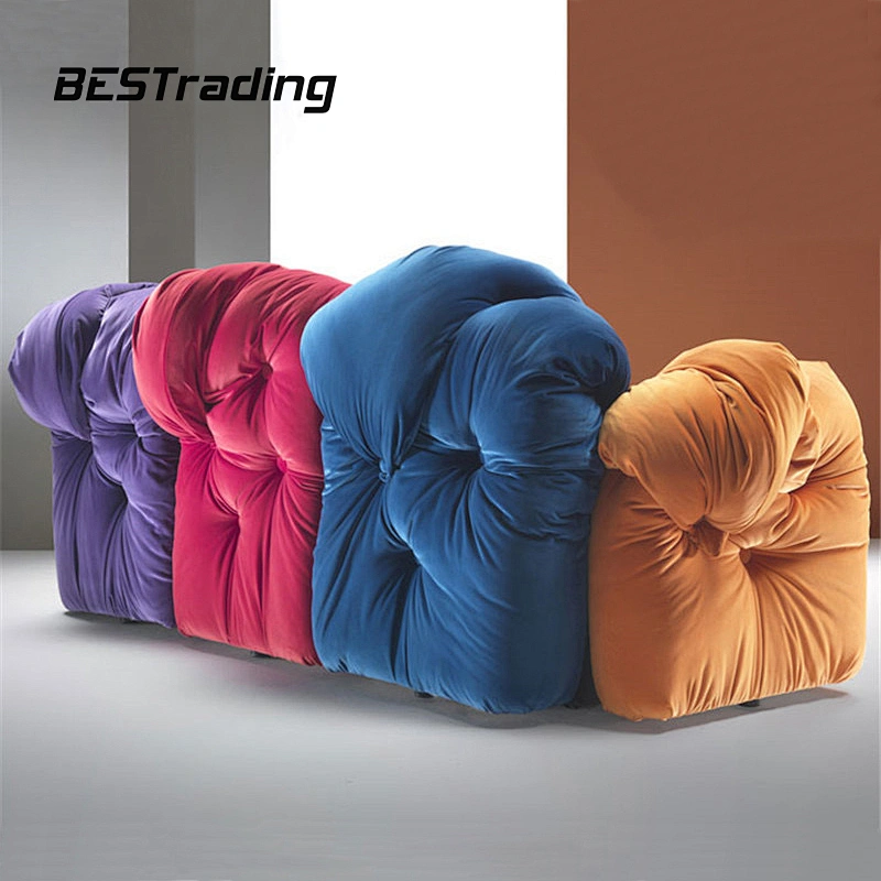 Italian Design  Luxury  Living Room Furniture  3 Seater Fabric Lounge sofa Velvet Sofa