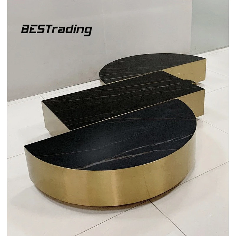 Unique Design Living Room Center Table Modern Semicircle Splicing Coffee Table