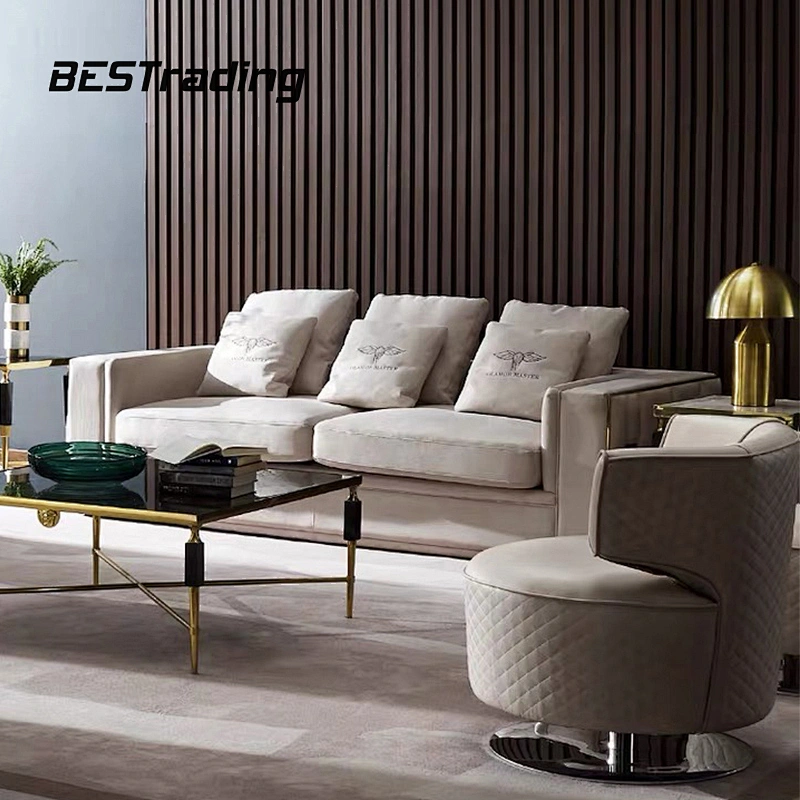 Modern luxury velvet fabric sofa furniture sectional sofa set living room sofa