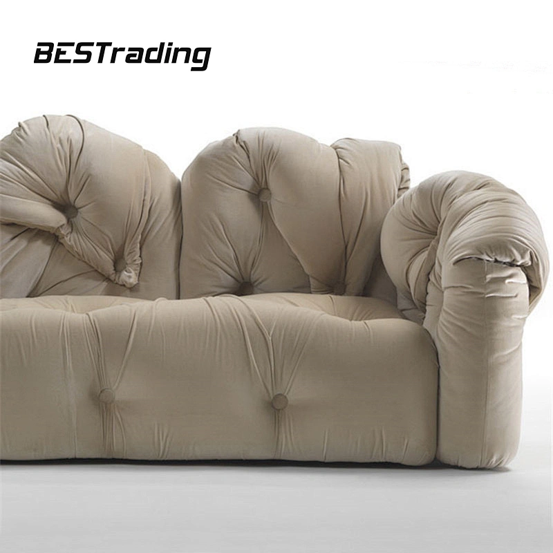 Italian Design  Luxury  Living Room Furniture  3 Seater Fabric Lounge sofa Velvet Sofa