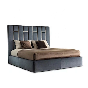 Luxury italian bedroom furniture leather king size bed