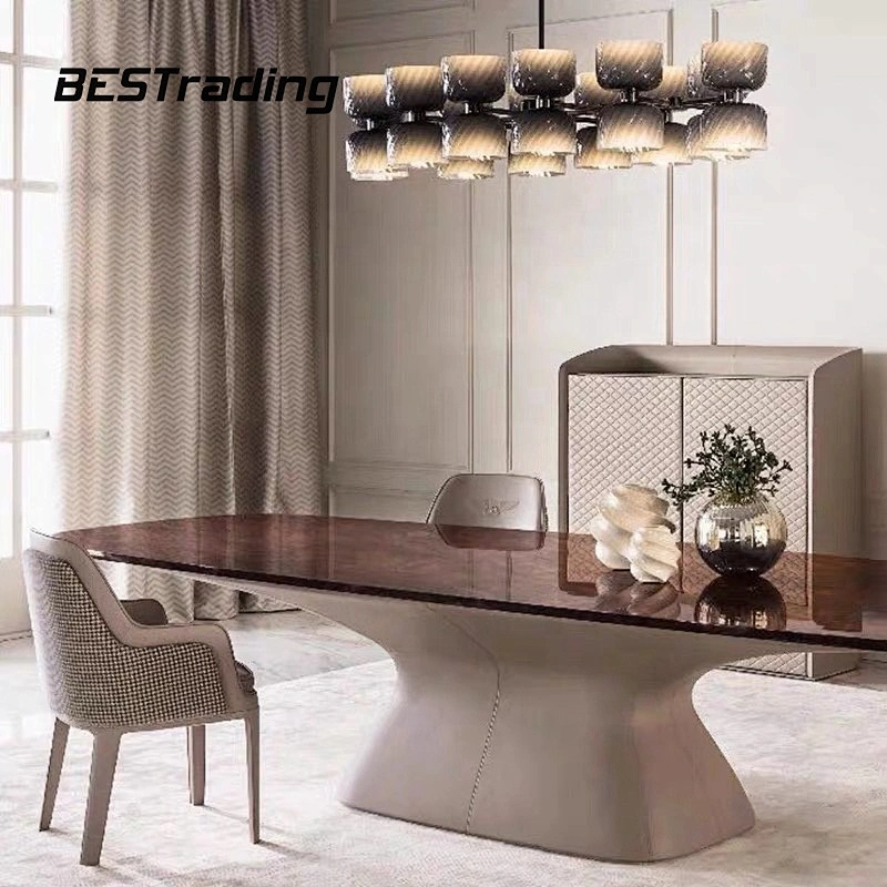 Luxury modern wooden dining table set
