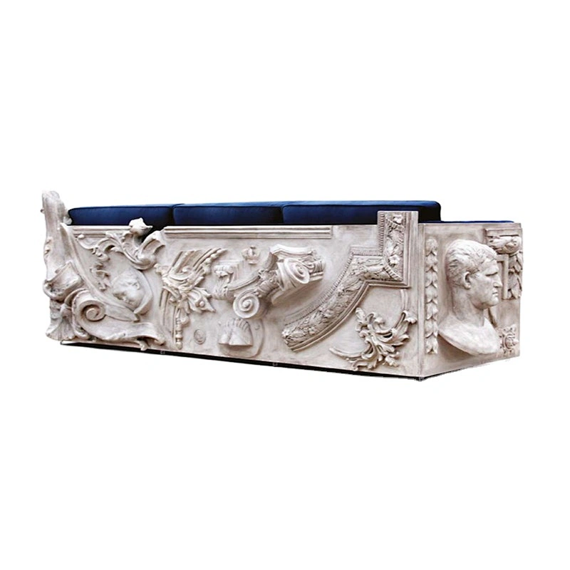 European style high end home furniture art design 3seater sofa with sculpture luxury single sofa chair living room sofa