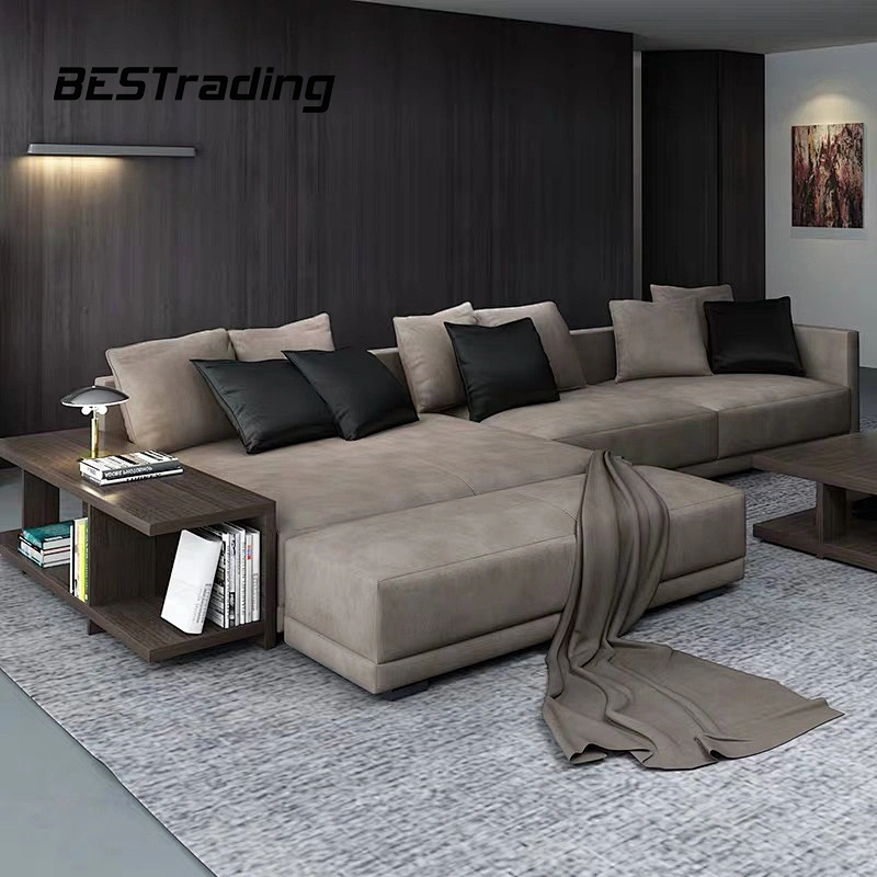 Latest design Living Room Lounge Furniture L Shaped Velvet Fabric Sectional Sofa